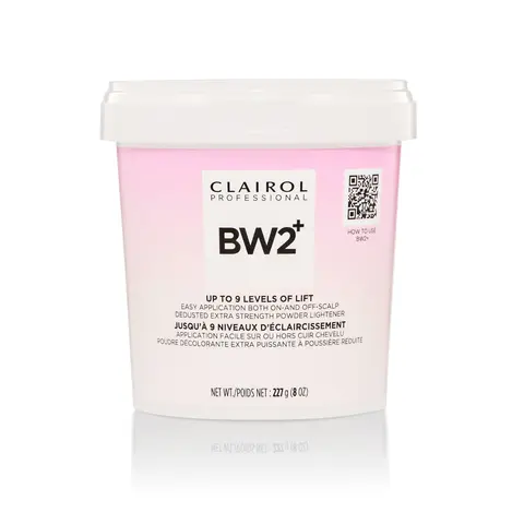 Clairol Professional BW 2 BC Powder Hair Bleach Lightener - 8 oz Salon-Grade Developer with Malic Acid, Silica, Ammonium Persulfate, Algin, Dedusted Mix, Balanced Lift, Better Control, Fast & Effective Action, Minimizes Powder Fly-Away, Creates Highlights