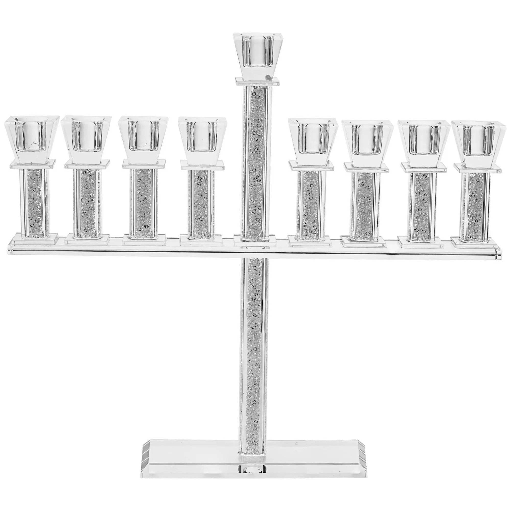 Copa Judaica Crystal Menorah Traditional with Crushed Stones Copa Judaica Crystal Menorah Traditional with Crushed Stones