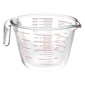 Basics Glass Measuring Cup, 8 Cup Capacity (2 Liters), Transparent (Previously AmazonCommercial brand) Kitchen Sturdy