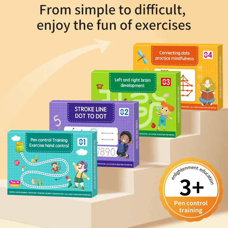 Hatwoo Montessori Playful Flash Cards - Toddler Learning Activities Set with 48 Reusable Paper Pages, Letter-Number Tracing Practice, Fine Motor Educational Toys for 3+ Years Kids with Autism Support
