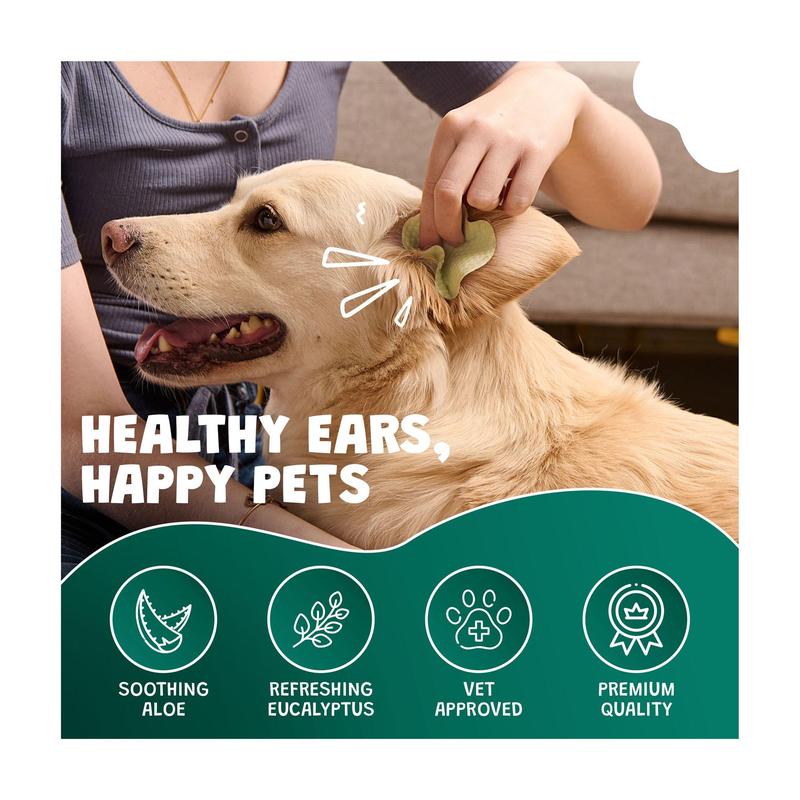 Scrubby Pets 125 Count Aloe Vera/Eucalyptus EarWipes for Dogs
