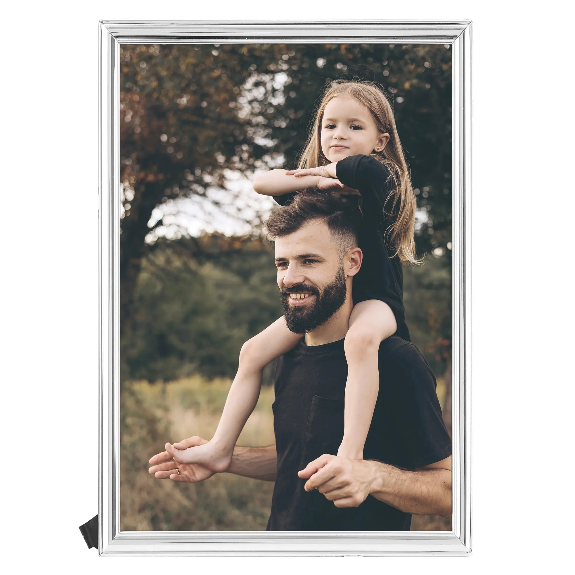 REGALWOVEN Smooth Metal Picture Frame Photo and Poster, Horizontal and Vertical Photo Formats Office Home Tabletop Silver