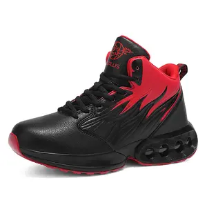 AOPLUS men’s trendy basketball shoes featuring a wear-resistant outsole, shock-absorbing design, high-top ankle support, suitable for any basketball court.