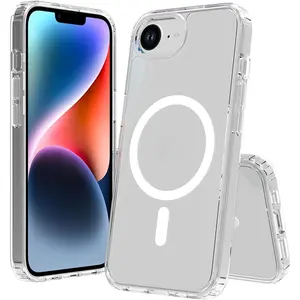 Magnetic Phone case for iPhone 17 16 15 14 13 12 11 pro max plus 16E,Fit for MagSafe,Protective Cover, Shockproof,Pocket-Friendly,Slim for iPhone 16E Case Transparent (Transparent, iPhone 17pro max phone cases)