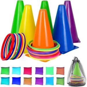 Plastic Cone and Ring Game, Adult Ring Toss Game, Children's Carnival Game, Children's Bean Bag Game, Birthday Party, Yard Game, Sports and Outdoor Family Party Game
