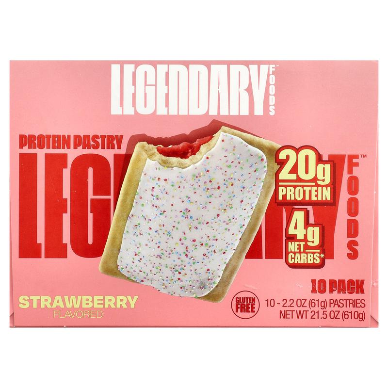 Legendary Foods Protein Pastry, Strawberry, 10 Pack, 2.2 oz (61 g) Each