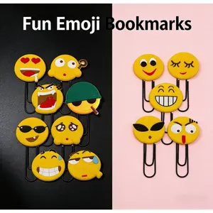 SITAKEYFMHK Searching for adorable school stationery surprises?Grab these 10 random cute emoji book clip bookmarks now!Funny creative paperclip book markers with vivid emoticon patterns, great for kids, girls, boys and students to organize reading