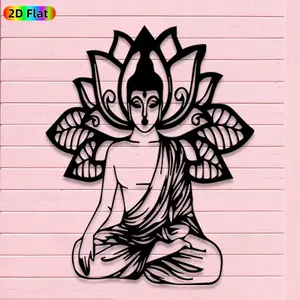 1pc Avant - Garde Buddha Metal Wall Art, Avant - Garde Buddha Statue Mural, Iron Craft, Perfect for Indoor/Outdoor, Home, Office Decor, Intricate Craftsmanship, Artistic Metalwork, Christmas Decor, Ideal Gift for Spiritual Seekers