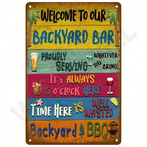 Retro Metal Sign Plate Vintage Wall Decor Art Mural, Home Decoration Items Classic Bar Posters, Rustic Tin Wall Sign Perfect for Men Room Bar Cafe Indoor Outdoor Wall Art