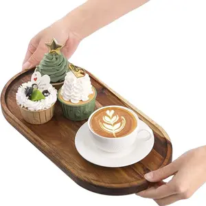 Multifunctional Wooden Kitchen Serving Tray, Breakfast Plate, Coffee, Dessert Dish, Salad Bowl, Appetizer Platter, Food Grade Wood, Holiday Decor, Dessert Display Plate, Salad Plates