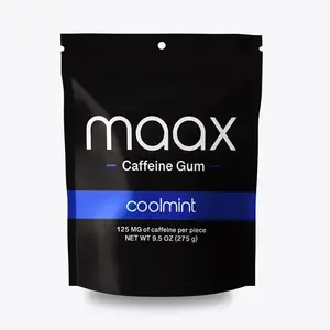 Maax Caffeine Gum | 125mg per piece | 50 pieces per bottle | Coolmint | Energy and Focus