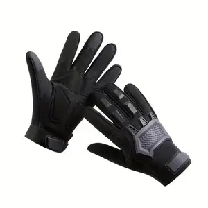 HOMUG Men's Full-Finger Touchscreen Gloves, Compatible with Smartphones & Tablets - Breathable Microfiber Material with Adjustable Hook and Loop Wrist Strap, Brown Outdoor Cold-Weather Gloves