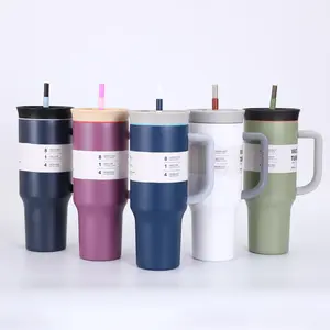 304 Stainless Steel Portable Ceramic Lined Insulated Tumbler with Handle, Vacuum Insulated Water Bottle Mug