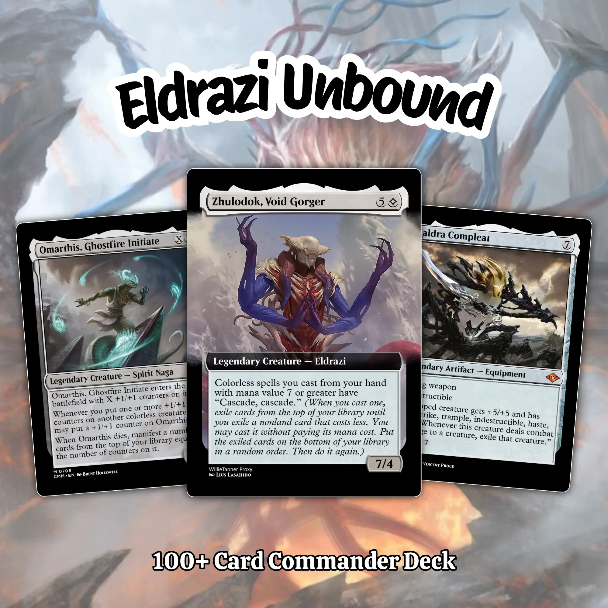 Proxy 100+ Card Commander Deck – Eldrazi Unbound Deck Ready to Play Gift Perfect Gift for Collectors | EDH Commander Deck