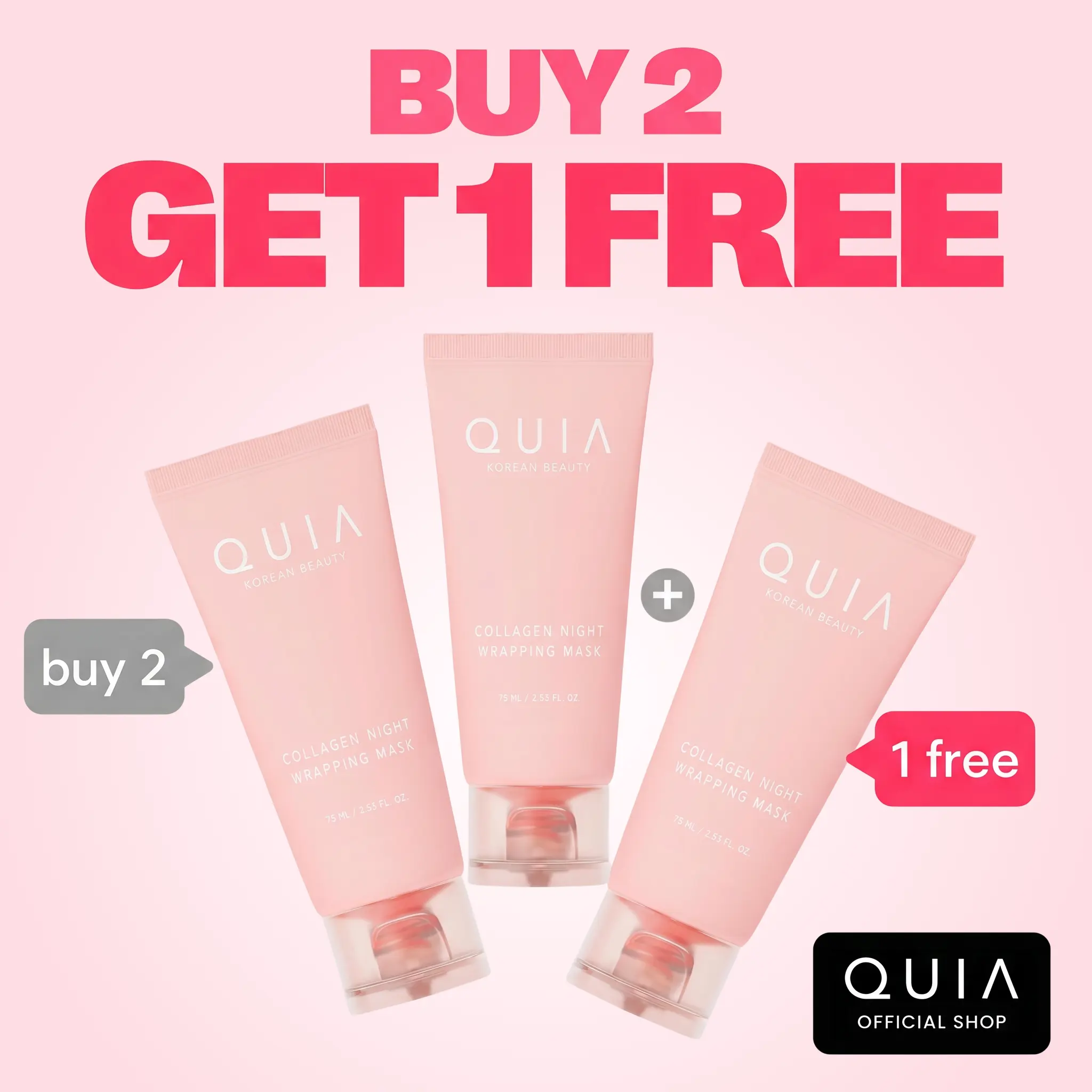 Buy 2 Get 1 Free: QUIA Collagen Wrapping Mask - Overnight Glass Skin Peel Off Mask