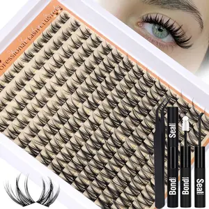 Manga Lash Cluster Set, 140 Pieces, Fluffy D Curl Eyelashes, Mixed Lengths 8-16mm, Natural Look, Easy Application, Perfect for Beginners, Eyelash Extension
