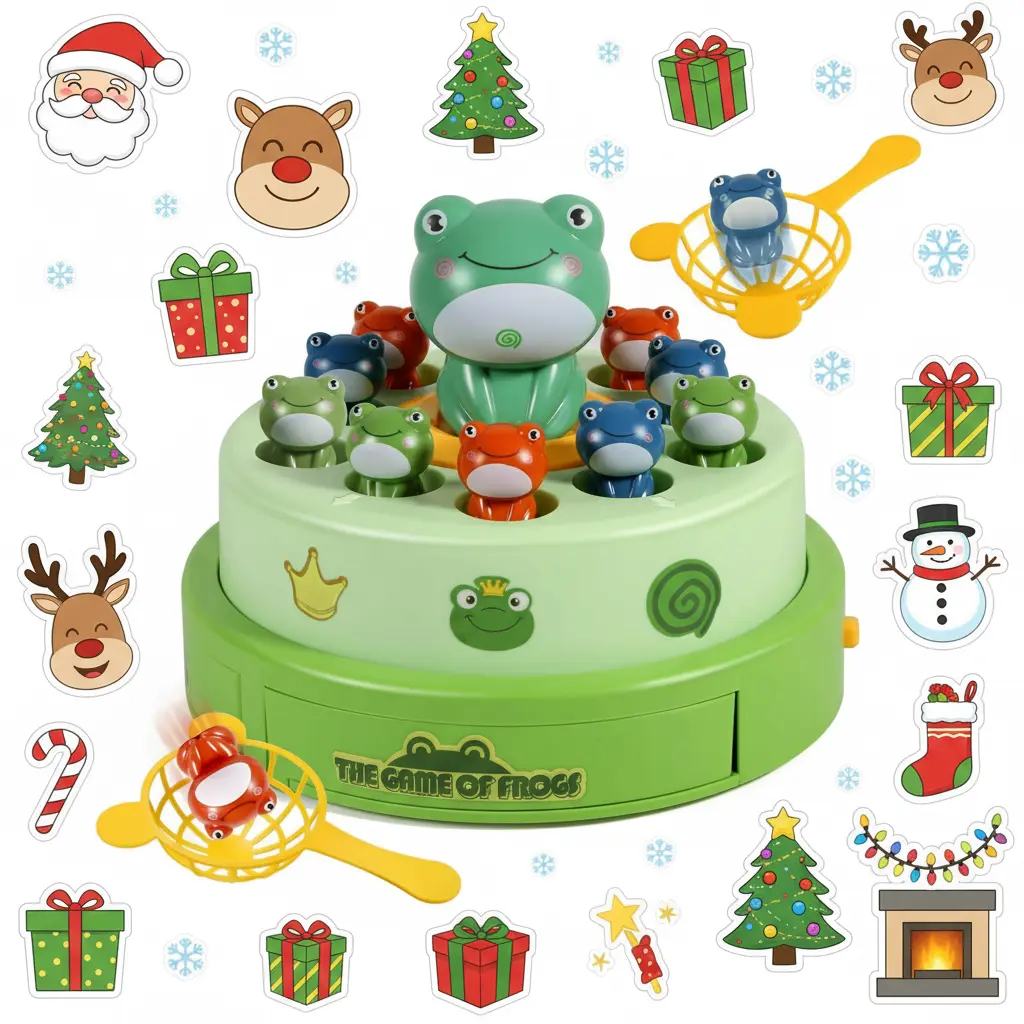 Bounce and Catch Frog Board Game Toy for Kids Popping Up Music Frog Educational Musical Christmas Birthday Gift