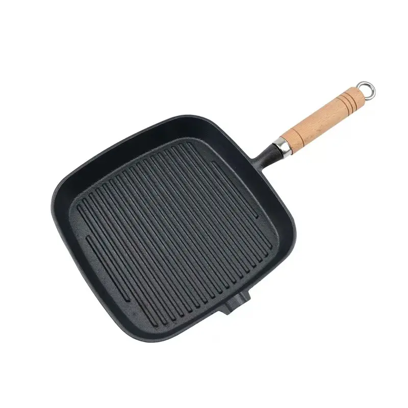 Eco Pre-Seasoned Rectangular Cast Iron Steak Skillet - Nonstick Cookware, Durable Cookware, Oven-Safe, Universal Stovetop Compatible, Versatile Kitchen Pan for Searing, Grilling