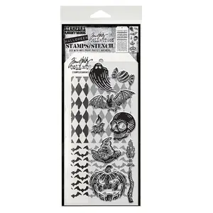 Tim Holtz Stampers Anonymous Mixed Media Stamp & Stencil Carved Frights