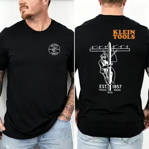 Klein Tools Lineman T-Shirt - Vintage Graphic Tee with Patriotic Brotherhood Lineman Design, All size, Full color, Gift For Him - Her Sweatshirt Menswear