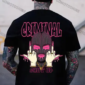 CRIMINAL SHUT UP Masked Defiant Woman Print Men's T-Shirt