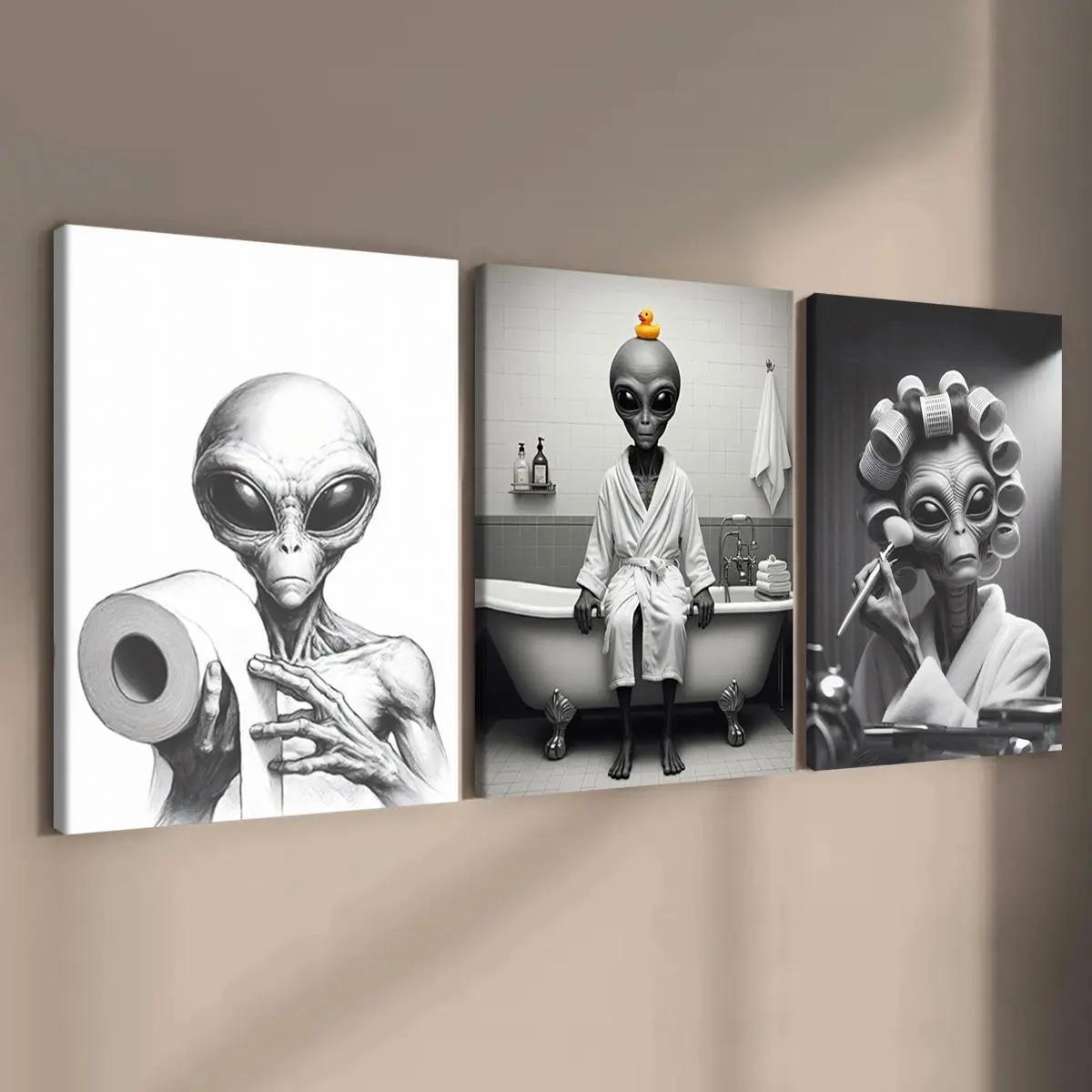 Alien Pattern Canvas Painting, Creative Wall Art Painting, Wall Art Decor for Home Living Room Bedroom Office, Ornaments