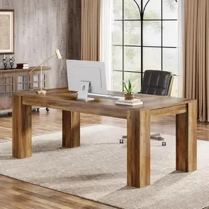 Tribesigns 63-Inch Dining Table for 4-6 People, Rectangular Kitchen Dinner Table, Farmhouse Wooden Eating Table for Home Kitchen, Dining Room