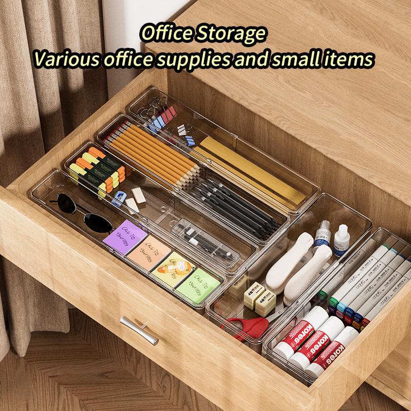 Expandable Clear Drawer Organizer | Aesthetic Kitchen & Vanity Tray