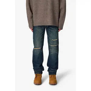 mnml V726 Distressed Baggy Denim - Medium Blue