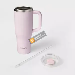 40oz Stainless Steel Tumbler with Straw - Purple - Embark