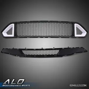 Fit For 18-21 Ford Mustang Turn Signal LED DRL Light Upper & Lower Bumper Grille