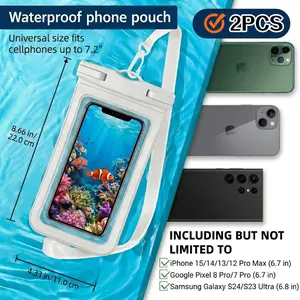 Buy 1 Get 1 Free, 2Pcs Set,Waterproof Phone Pouch, 2 Counts Clear Waterproof Cell Phone Case Lanyard for iPhone Galaxy Up To 7", Essential Dry Bag for Winter Swimming, Cruise Ship, Diving, Kayaking, Soak in hot springs, SPABeach, Pool, Phone Accessories