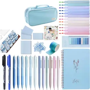Bible Study Supplies Journaling Kit With Tabs, Highlighters and Color Pens, Notebook,Stickers & More 56pcs Bible Accessories Set for Women, Beginner Christian Gifts