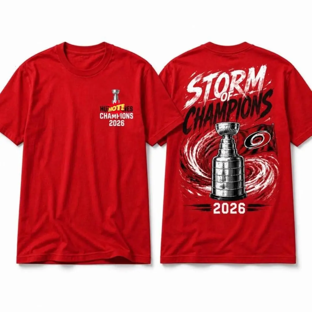 Women's Vintage Carolina Hockey 2026 Storm of Champions Cotton Sweatshirt, Retro Casual Plain Tops, Hockey Fan Game Day Gift Tee, Classic
