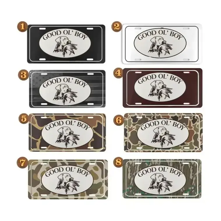 [HUNTING] Good Ol' Boy Camo License Plate, Aluminum Rustic Front Car Tag, Country Truck Decor
