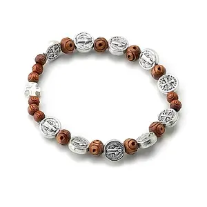 Saint Benedict Bracelet Dark Wood Beads Daily