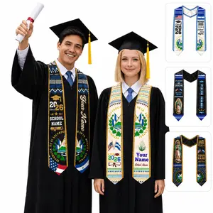 Custom El Salvador Satin Graduation Sash 2026, Salvadoran American Flag Graduation Stole, Personalized El Salvador Grad Stole Class of 2026, Custom Name School Graduation Gift