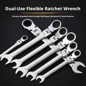 New Folding  , Dual-Use Open & Ring End Spanner, Adjustable Combination , Auto Repair Hand Tools