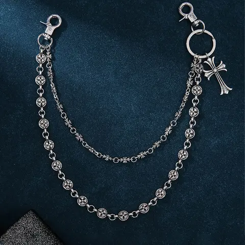 Street Y2K Dark Hip Hop Cross Chain | Unisex Waist Chain Accessory Pants Chain Accessories | Slims Waist, Lengthens Legs, Boosts Visual Silhouette Body Chains Body Jewelry Body Jewellery