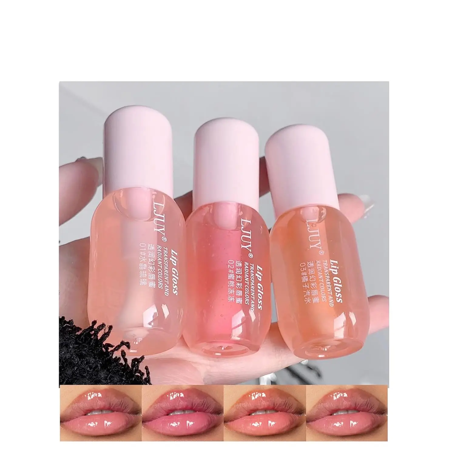 3PCS Moisturizing Glossy Lip Glaze Stick Set, Hydrating Plumping Lip Oil, Lip Care for Girls and Women | Lip Gloss, 3 Counts/set Glossy Lip Glaze Stick