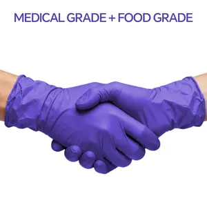 100PCS Nitrile Disposable Gloves for Food Grade Latex Free Waterproof Touch Screen Cleaning Kitchen Personal Textured Grip| 8 mil thicker high-density nitrile | Latex-free & powder-free, hypoallergenic to avoid skin irritation Plastic Rubber