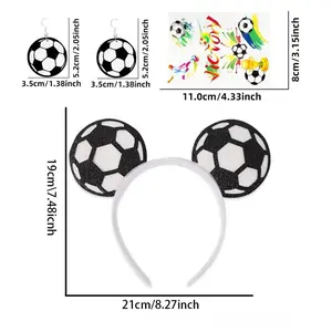 2026 World Cup Soccer Fan Accessory Set All-in-one fan kit headband earrings temporary tattoos