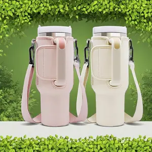 KLYNE-Adjustable Portable Shoulder Strap Cup Holder – 40 oz Hands-Free Beverage Carrier for Travel, and Daily Convenience Cover Drinkware