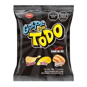 Yupi Golpe con Todo Ranchero Spicy Crunchy Snack Mix 140 g with Rizadas Platanos & Tozineta business
