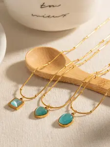 Summer Fresh Cat Eye Stone Necklace for Women, Versatile Simple High-End Jewelry, Elegant Accessory for Everyday Wear