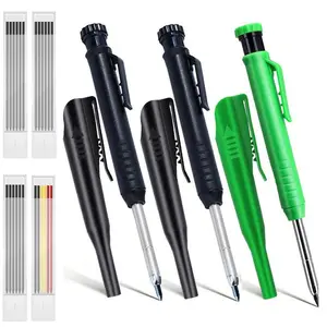 10pcs/set 2.8mm woodworking pencil set with black non fragile lead as a gift, Office Stationery Supplies, used for deep hole marking and drawing, office marking to meet the needs of all engineers