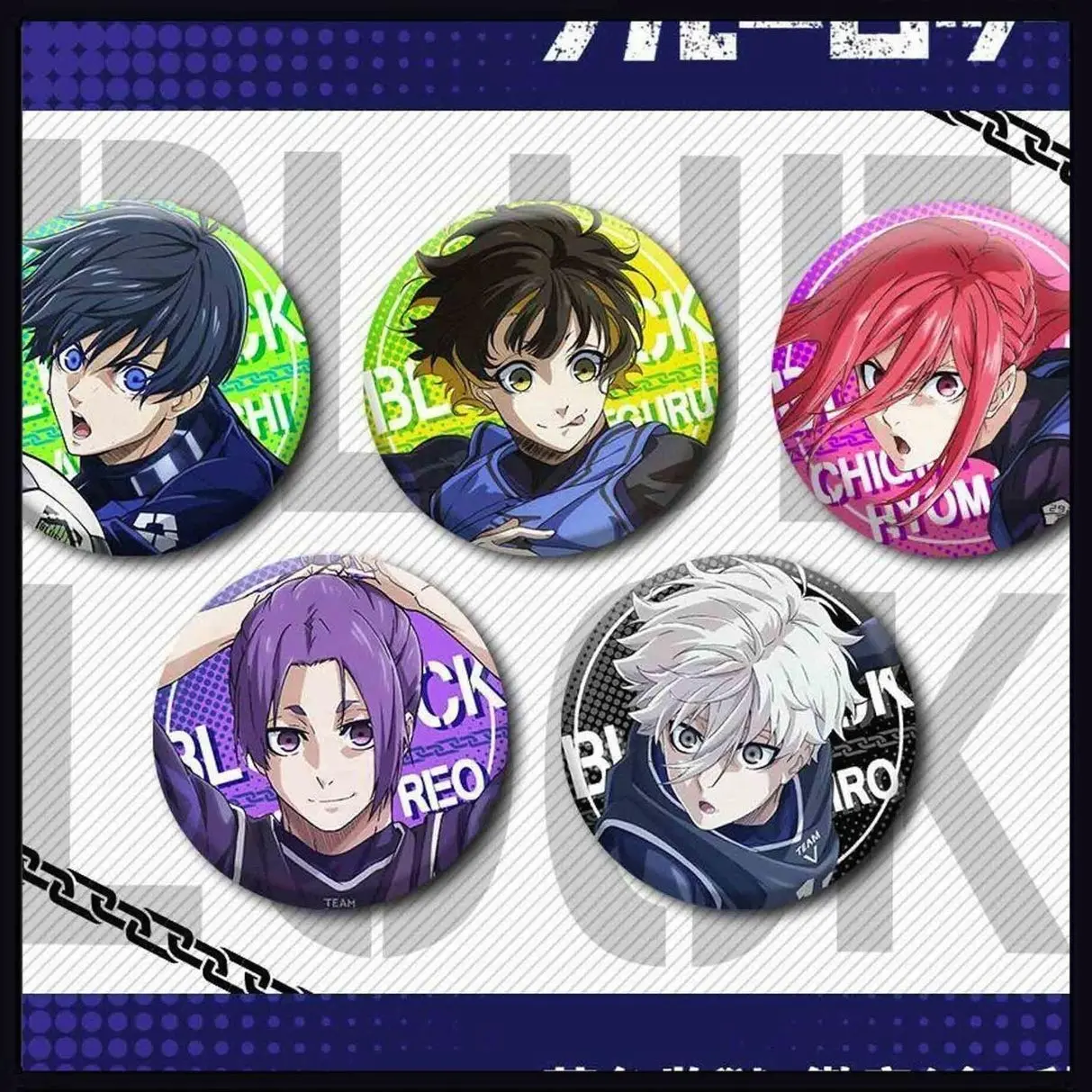 Blue Lock Badge | Yoichi Isagi Nagi Bachira Chigiri Mikage Pinback Button | anime collectible pin | Blue Lock merch