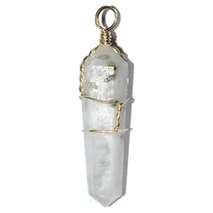 Rainbow Moonstone Wire Wrapped Point Pendant (Set Of 5)