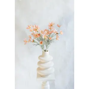 23.6" Champagne Pink Faux Cosmos Flowers – Long Stem Cosmos Bouquet Flowers for Home Décor, Wedding Arrangements & Table Centerpieces