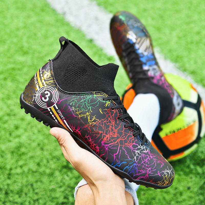 Unisex Ombre Pattern Lace-up Front Football ShoesAnti-slip Breathable Long Studs Soccer Shoes,Soccer Cleats, Football Cleats, Summer TrainingSneakers for Training Match Practice
